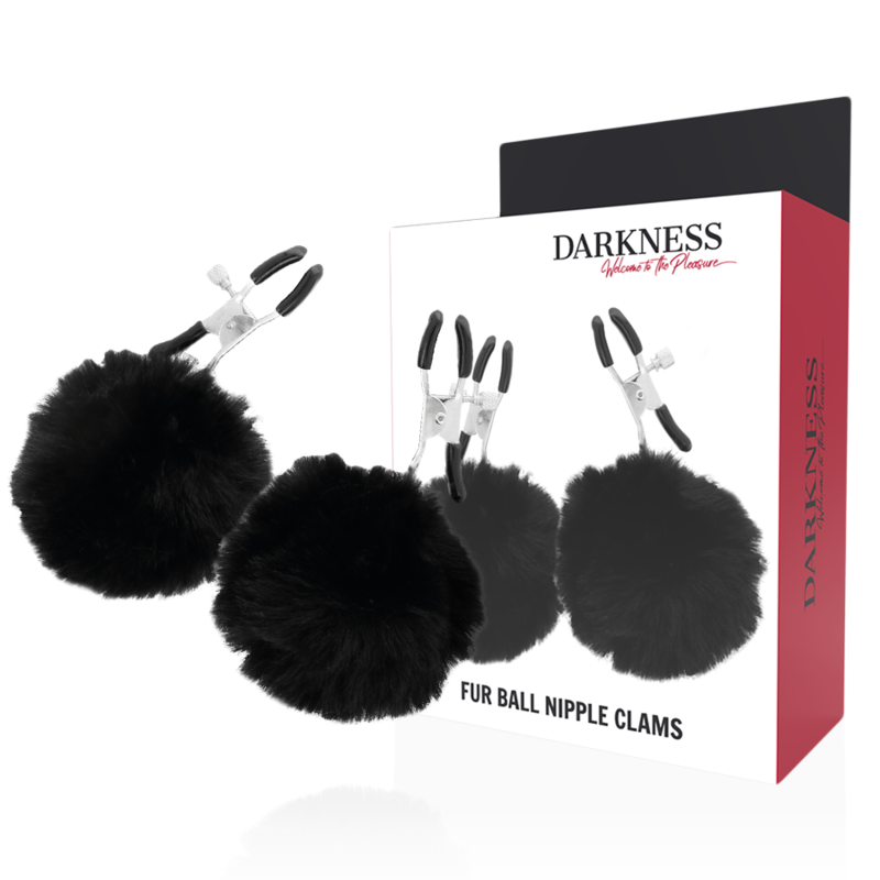 DARKNESS - NIPPLE CLAMPS WITH POM POMS 1 - NOCTURNA DESIRES