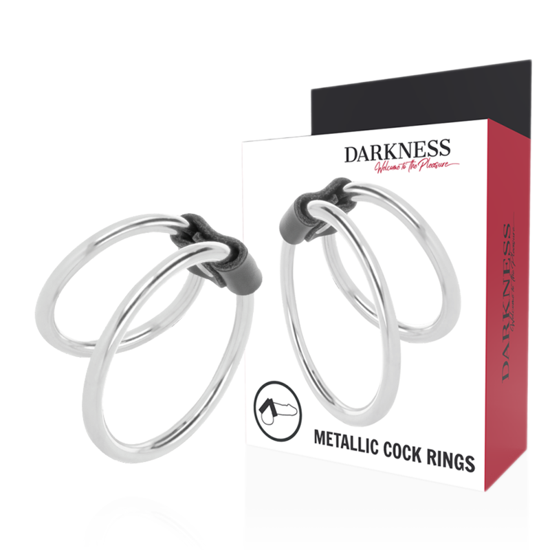 DARKNESS - DOUBLE METAL PENIS RING - NOCTURNA DESIRES