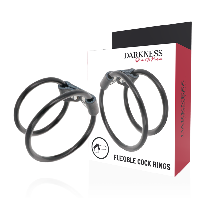 DARKNESS - DOUBLE FLEXIBLE PENIS RING - NOCTURNA DESIRES