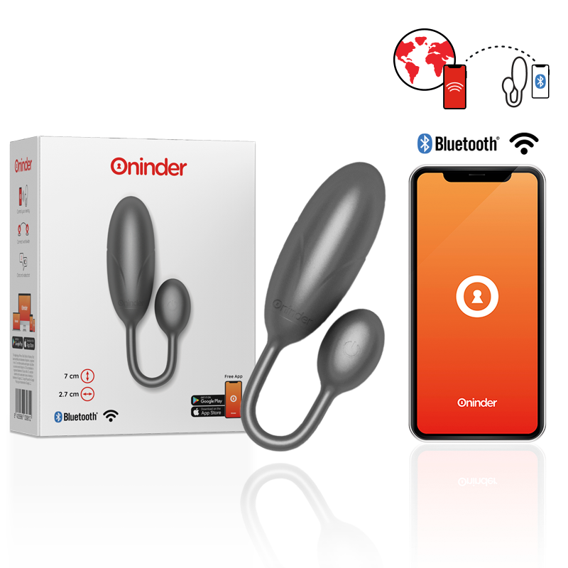 ONINDER - DENVER VIBRATING EGG BLACK 7 X 2.7 CM FREE APP - NOCTURNA DESIRES