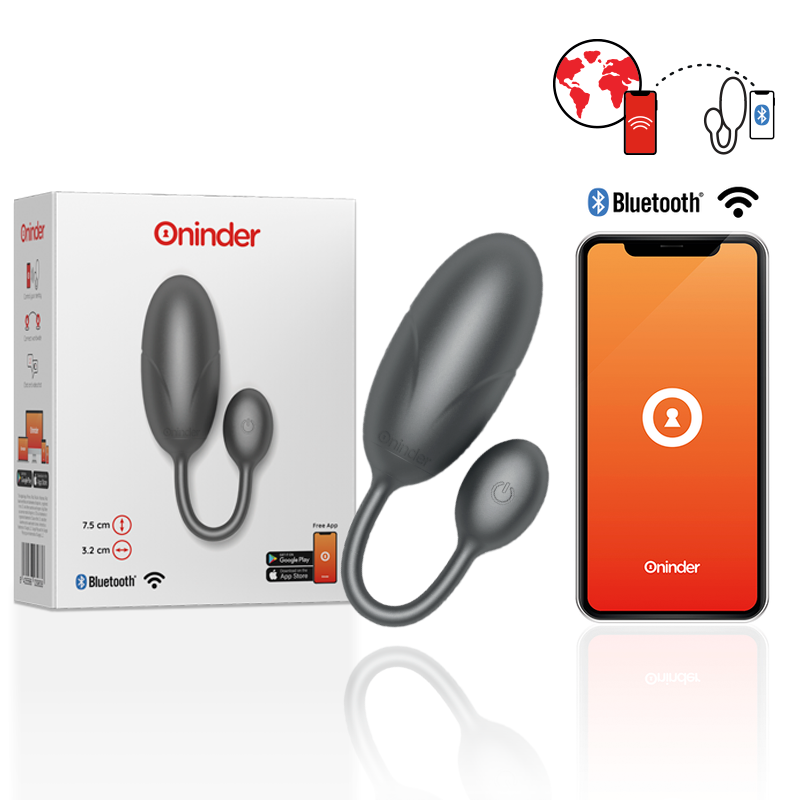 ONINDER - TOKYO VIBRATING EGG BLACK 7.5 X 3.2 CM FREE APP - NOCTURNA DESIRES