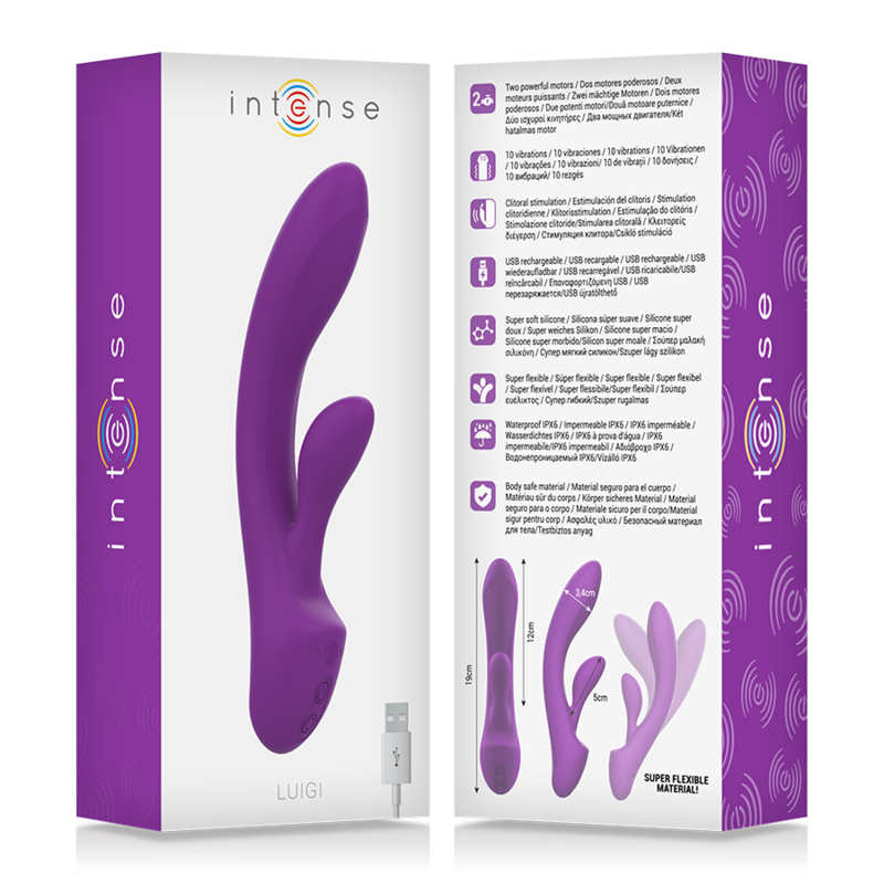 INTENSE - LUIGI RABBIT VIBRATOR LIQUID SILICONE PURPLE - NOCTURNA DESIRES