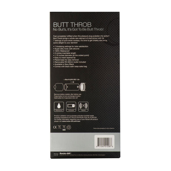 ROCKS-OFF - BUTT THROB P-POINT STIMULATOR 7 SPEEDS BLACK ROCKS-OFF NOCTURNA DESIRES