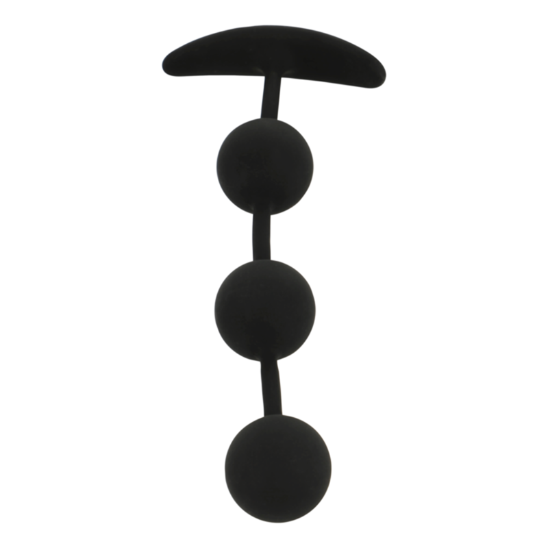 BLACK&SILVER - HARRY ANAL ROSARY 3 SILICONE SPHERES 14 CM - NOCTURNA DESIRES