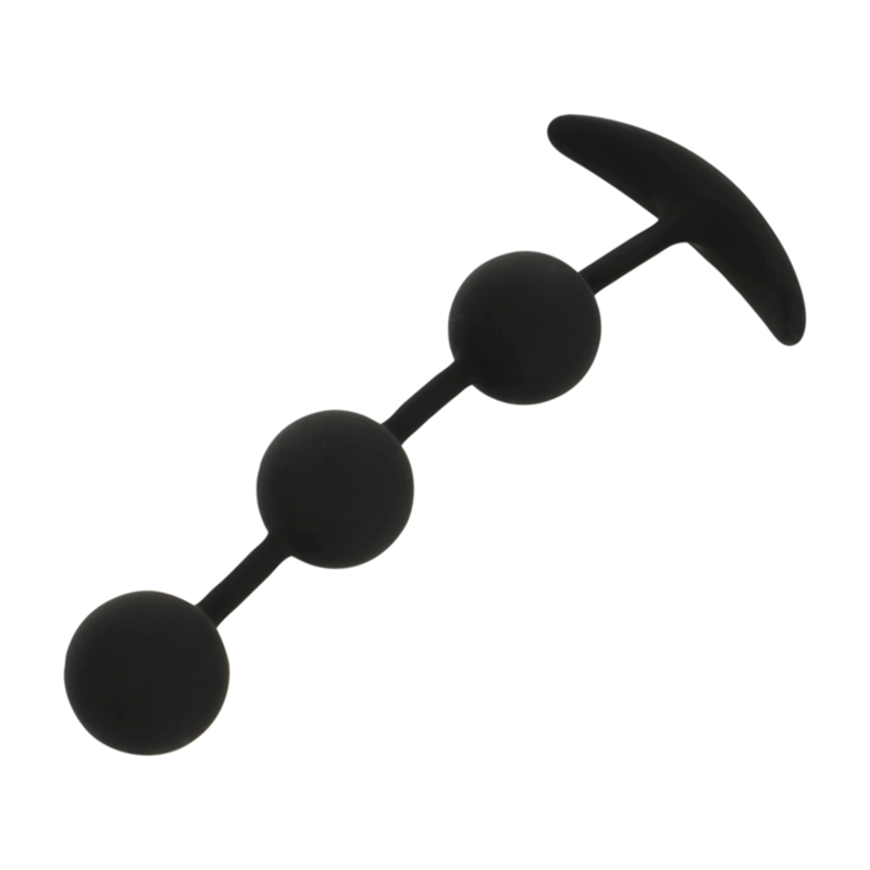 BLACK&SILVER - HARRY ANAL ROSARY 3 SILICONE SPHERES 14 CM - NOCTURNA DESIRES