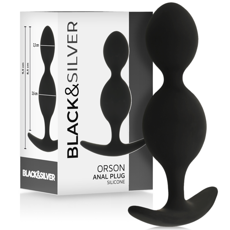 BLACK&SILVER - ORSON PLUG SILICONE 2 ANAL WAVES 9 CM - NOCTURNA DESIRES