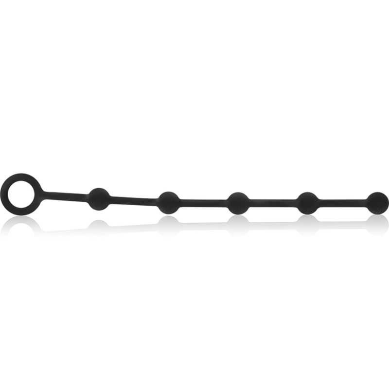 BLACK&SILVER - KORG ANAL ROSARY SILICONE INITIATION 21 CM - NOCTURNA DESIRES