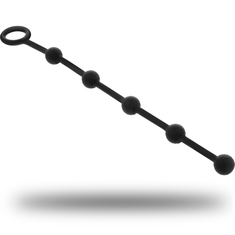 BLACK&SILVER - KORG ANAL ROSARY SILICONE INITIATION 21 CM - NOCTURNA DESIRES