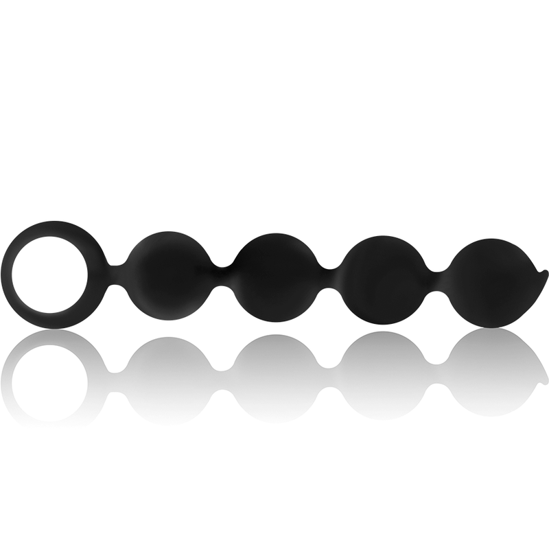BLACK&SILVER - LENNON ANAL ROSARY 4 SILICONE SPHERES 15 CM - NOCTURNA DESIRES