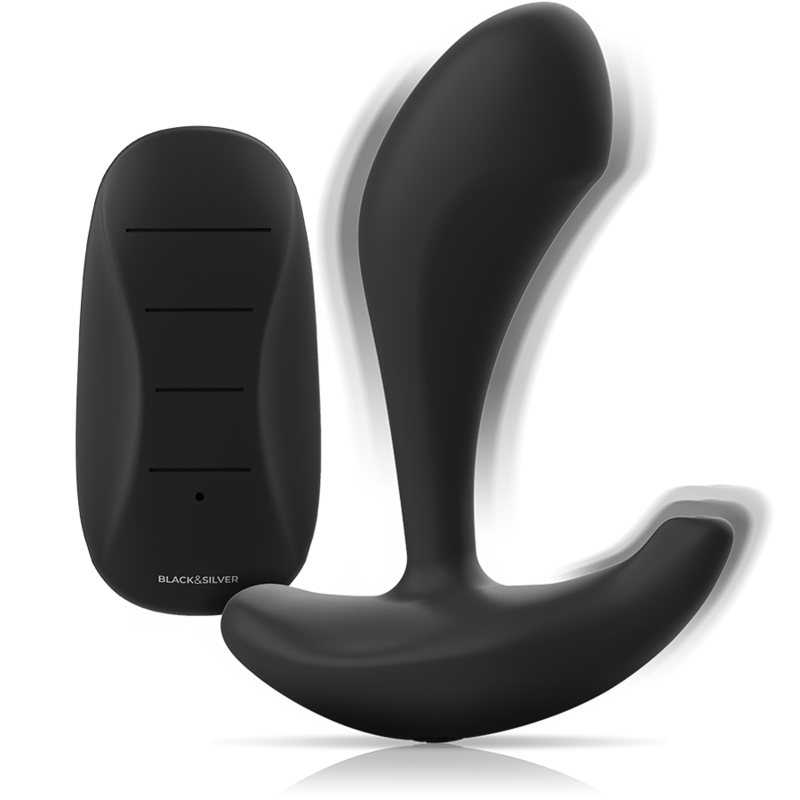 BLACK&SILVER - DWAYNE ANAL PLUG SILICONE REMOTE CONTROL - NOCTURNA DESIRES