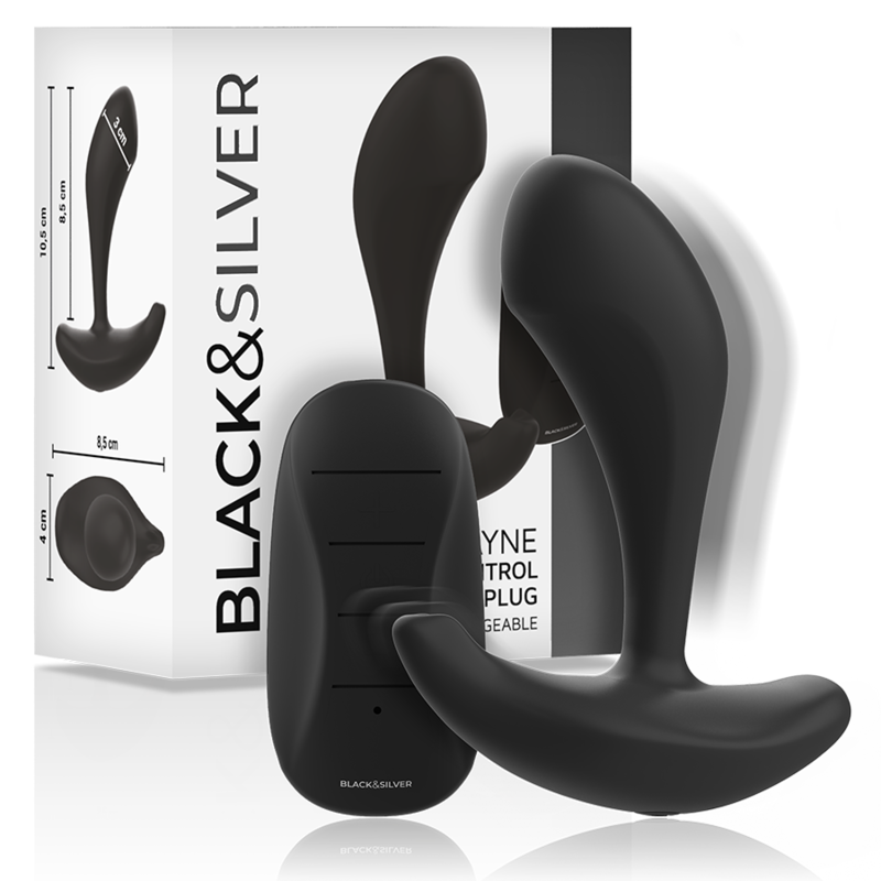 BLACK&SILVER - DWAYNE ANAL PLUG SILICONE REMOTE CONTROL - NOCTURNA DESIRES