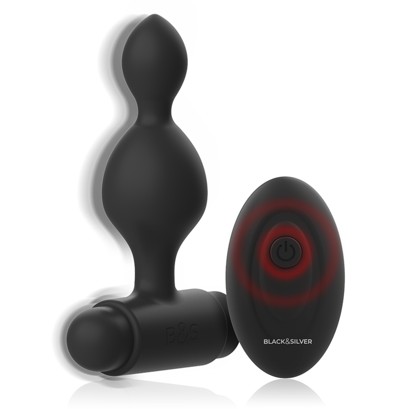 BLACK&SILVER - TUCKER SMALL SILICONE ANAL PLUG REMOTE CONTROL - NOCTURNA DESIRES