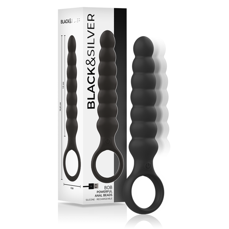 BLACK&SILVER - BOB POWERFUL SILICONE ANAL DILATOR - NOCTURNA DESIRES