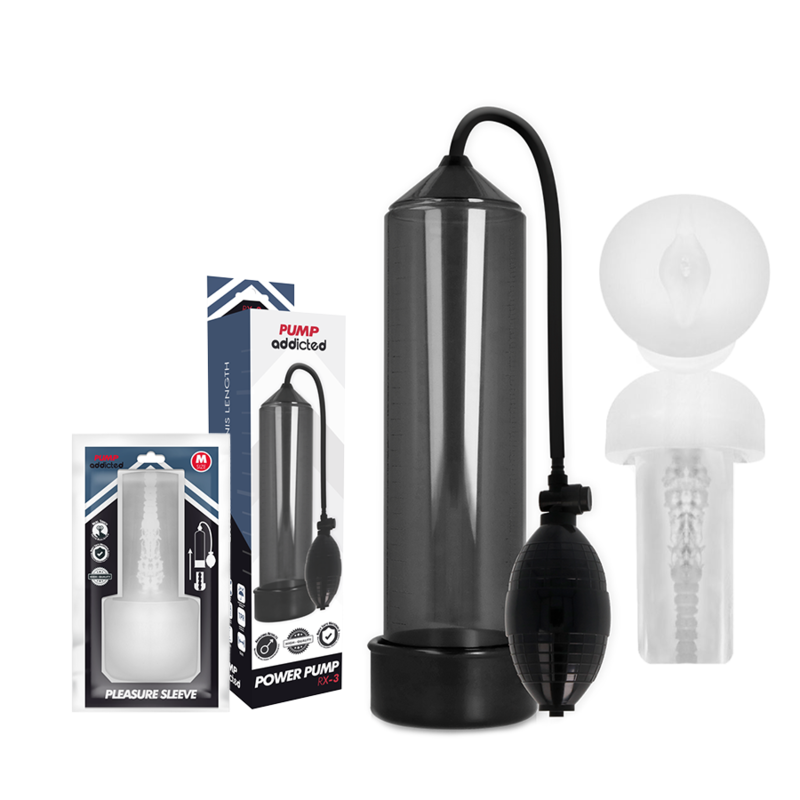 PUMP ADDICTED - RX3 BLACK WITH PLEASURE SLEEVE - NOCTURNA DESIRES