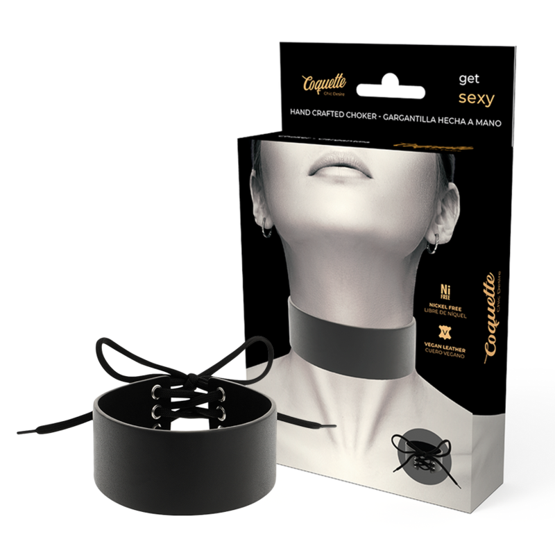 COQUETTE CHIC DESIRE - VEGAN LEATHER CHOKER - NOCTURNA DESIRES