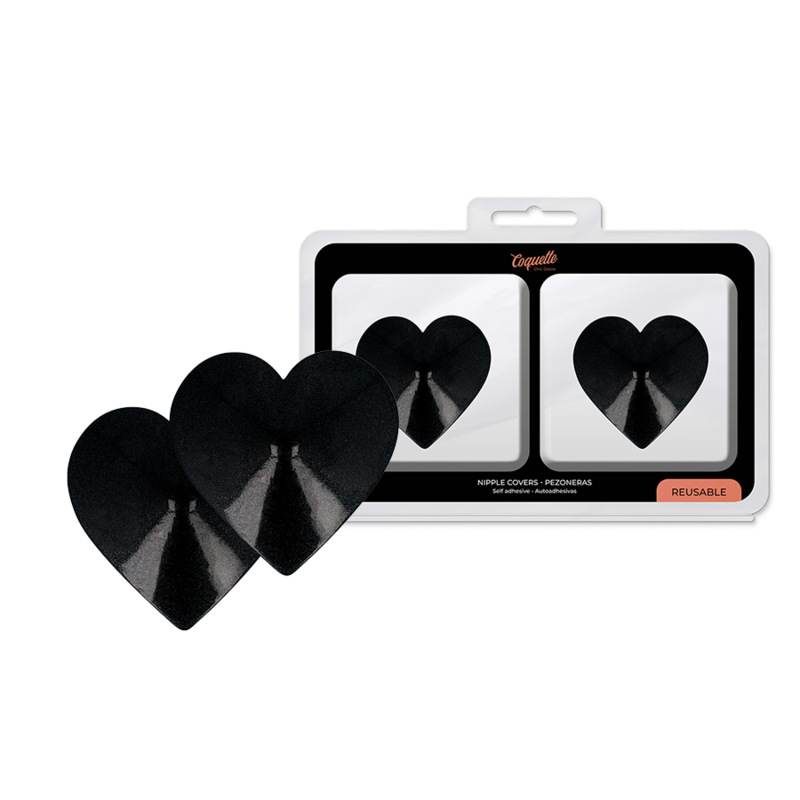 COQUETTE CHIC DESIRE - NIPPLE COVERS BLACK HEARTS - NOCTURNA DESIRES