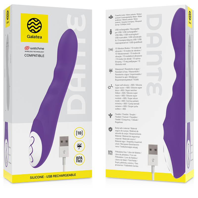 GALATEA - DANTE LILAC VIBRATOR COMPATIBLE WITH WATCHME WIRELESS TECHNOLOGY - NOCTURNA DESIRES