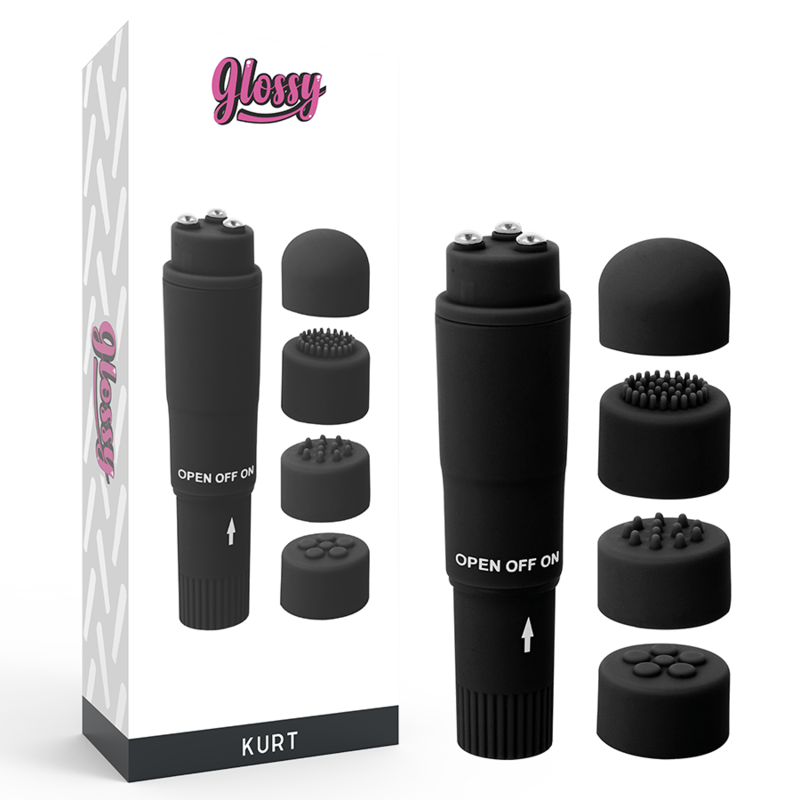 GLOSSY - KURT POCKET MASSAGER BLACK - NOCTURNA DESIRES