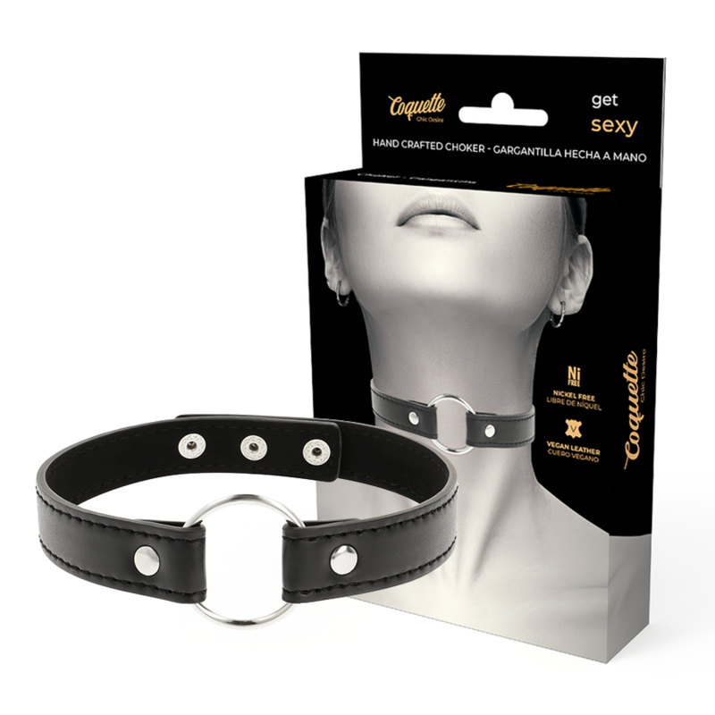 COQUETTE CHIC DESIRE - VEGAN LEATHER NECKLACE WOMAN ACCESSORY - NOCTURNA DESIRES