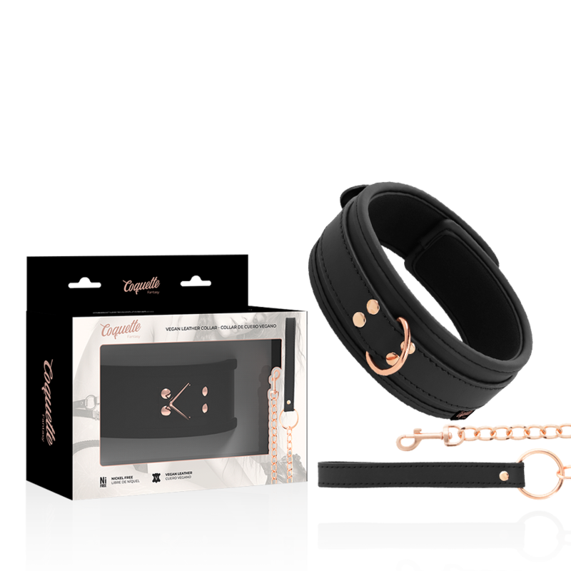 COQUETTE CHIC DESIRE - FANTASY VEGAN LEATHER COLLAR WITH NEOPRENE LINING - NOCTURNA DESIRES