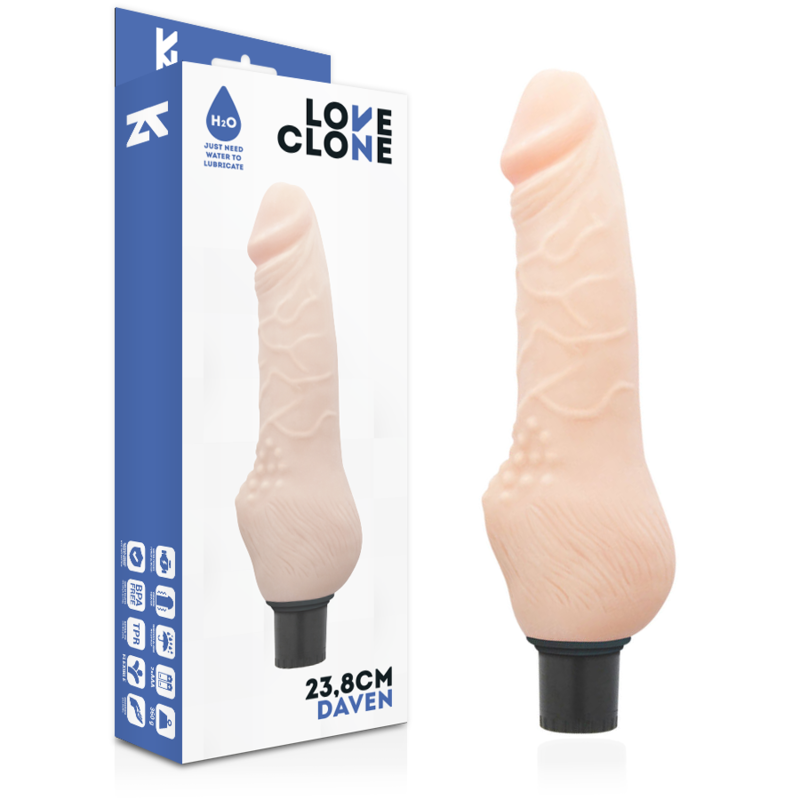 LOVECLONE - DAVEN SELF LUBRICATION REALISTIC 23.8 CM -O- 3.8 CM LOVECLONE NOCTURNA DESIRES
