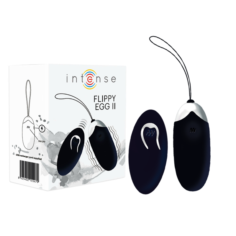INTENSE - FLIPPY II VIBRATING EGG WITH REMOTE CONTROL BLACK INTENSE COUPLES TOYS NOCTURNA DESIRES