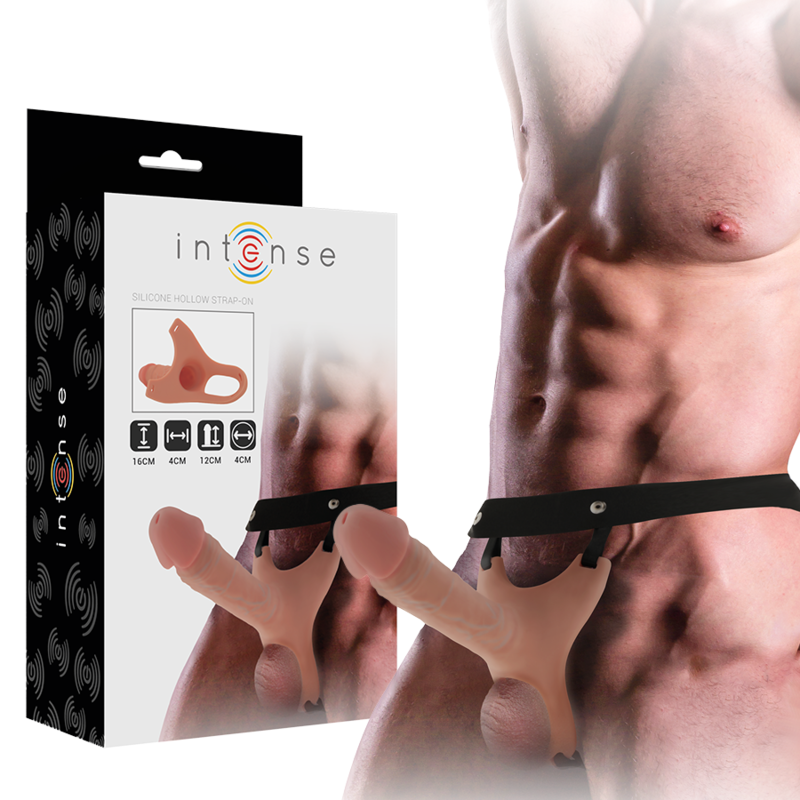 INTENSE - HOLLOW HARNESS WITH SILICONE DILDO 16 X 3.5 CM - NOCTURNA DESIRES