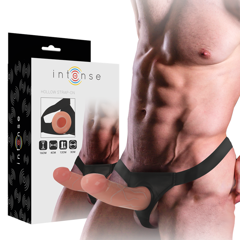 INTENSE - HOLLOW HARNESS WITH DILDO 16 X 3 CM - NOCTURNA DESIRES