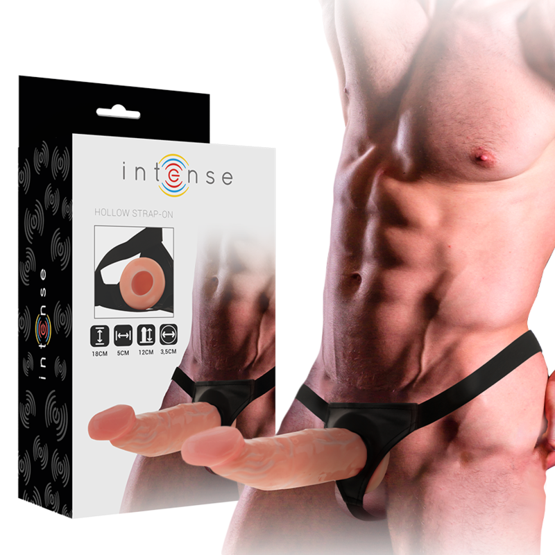 INTENSE - HOLLOW HARNESS WITH DILDO 18 X 3.5 CM - NOCTURNA DESIRES