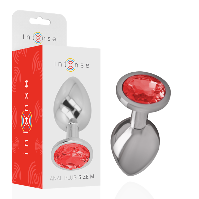 INTENSE - METAL ANAL PLUG WITH RED CRYSTAL SIZE M - NOCTURNA DESIRES