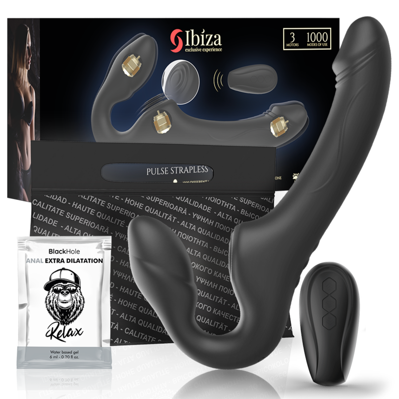IBIZA - STRAPLESS VIBRATOR WITH REMOTE CONTROL PUSH BUTTON - NOCTURNA DESIRES