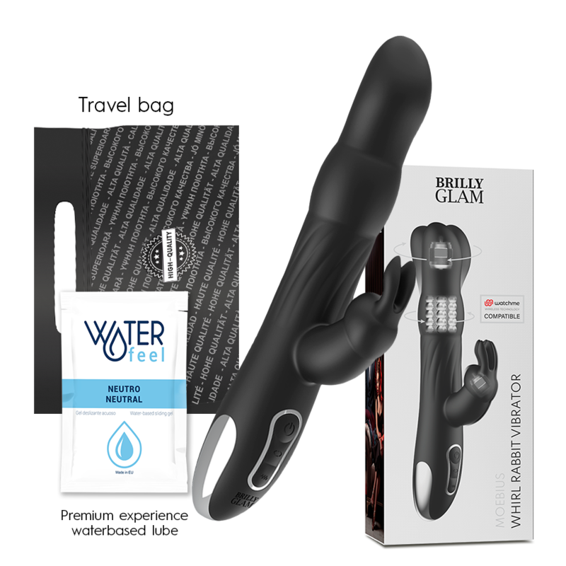 BRILLY GLAM- MOEBIUS RABBIT VIBRATOR & ROTATOR COMPATIBLE WITH WATCHME WIRELESS TECHNOLOGY - NOCTURNA DESIRES