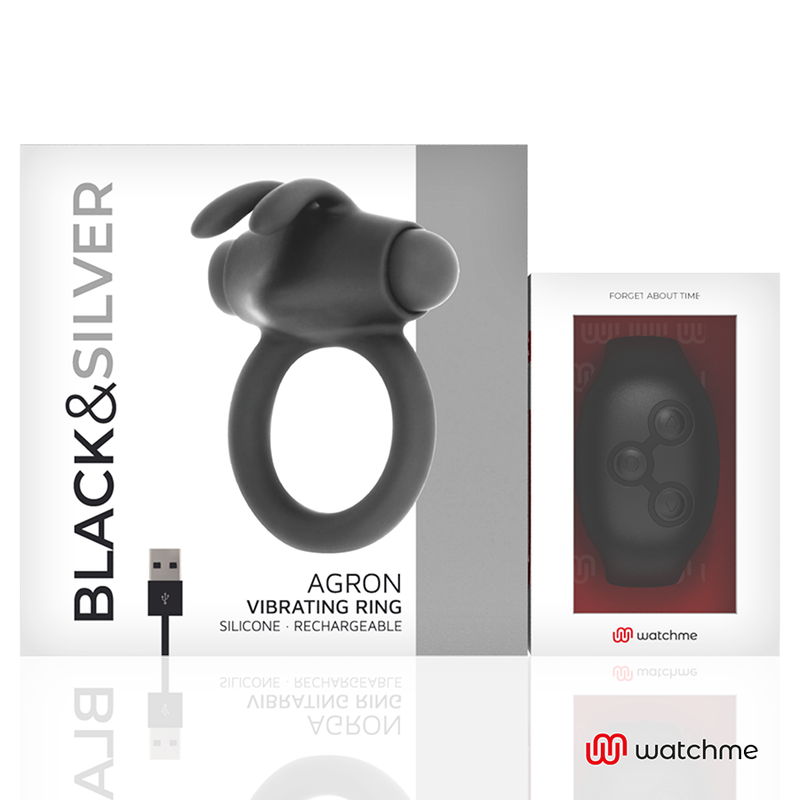 BLACK&SILVER - AGRON REMOTE CONTROL COCKRING WATCHME - NOCTURNA DESIRES