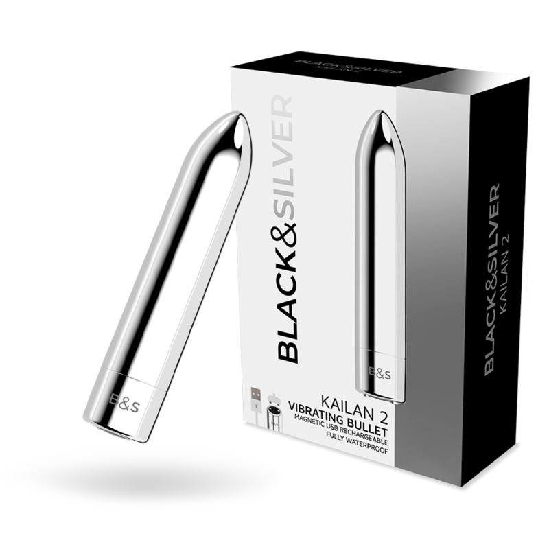 BLACK&SILVER - KAILAN 2 SILVER VIBRATING MAGNETIC BULLET - NOCTURNA DESIRES