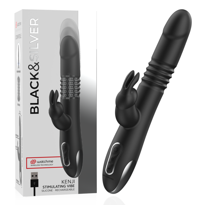 BLACK&SILVER - KENJI STIMULATING VIBE COMPATIBLE WITH WATCHME WIRELESS TECHNOLOGY - NOCTURNA DESIRES