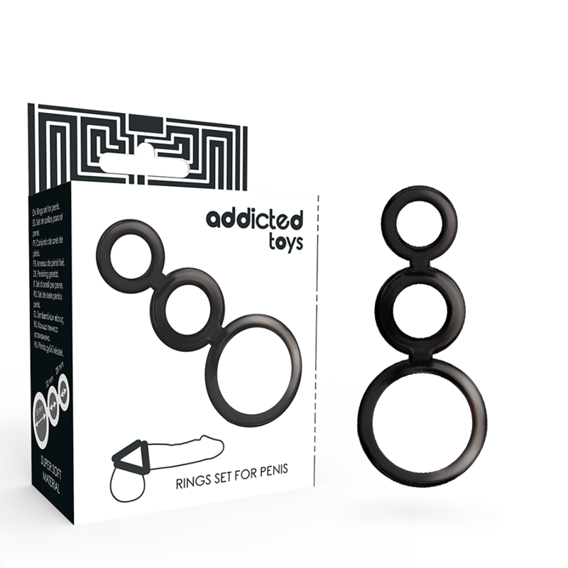 ADDICTED TOYS - RINGS SET FOR PENIS - SMOKED - NOCTURNA DESIRES