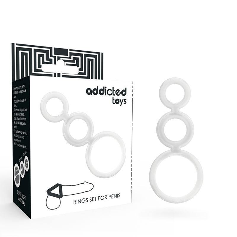 ADDICTED TOYS - RINGS SET FOR PENIS TRANSPARENT - NOCTURNA DESIRES