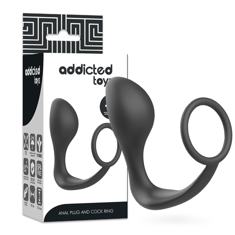 ADDICTED TOYS - ANAL PLUG WITH BLACK SILICONE RING - NOCTURNA DESIRES