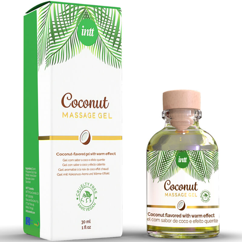 INTT - VEGAN MASSAGE GEL WITH COCONUT FLAVOR AND HEATING EFFECT - NOCTURNA DESIRES