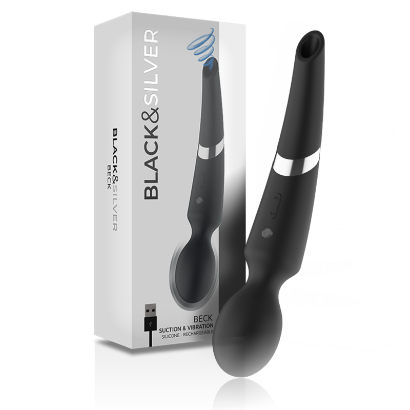 BLACK&SILVER - BECK WAND AND SUCTION CUP 2 IN 1 SILICONE - NOCTURNA DESIRES