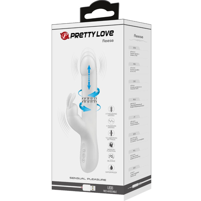 PRETTY LOVE - REESE VIBRATOR WITH SILVER ROTATION - NOCTURNA DESIRES