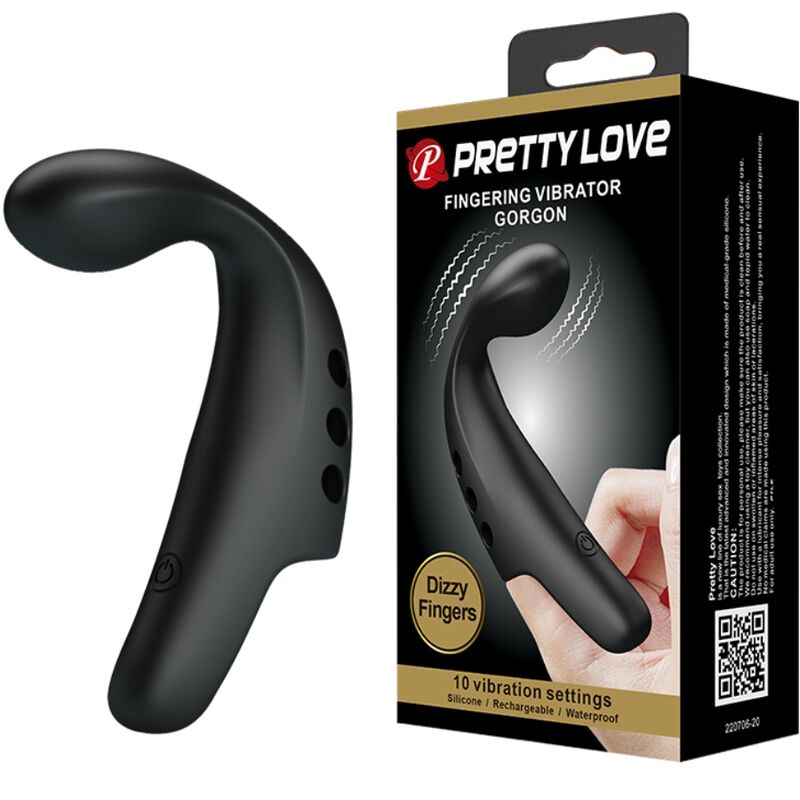 PRETTY LOVE - BLACK GORGON VIBRATOR THIMBLE - NOCTURNA DESIRES