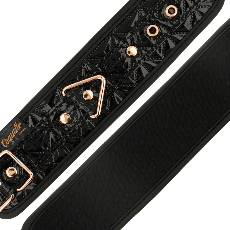 COQUETTE CHIC DESIRE - BLACK EDITION PREMIUM HANDCUFFS WITH NEOPRENE LINING - NOCTURNA DESIRES