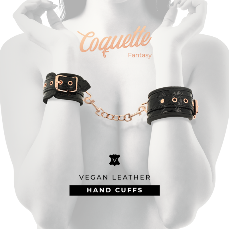 COQUETTE CHIC DESIRE - BLACK EDITION PREMIUM HANDCUFFS WITH NEOPRENE LINING - NOCTURNA DESIRES