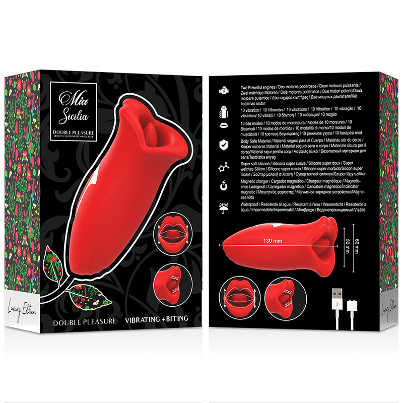 MIA - SICILIA DOUBLE PLEASURE VIBRATING + BITING - NOCTURNA DESIRES