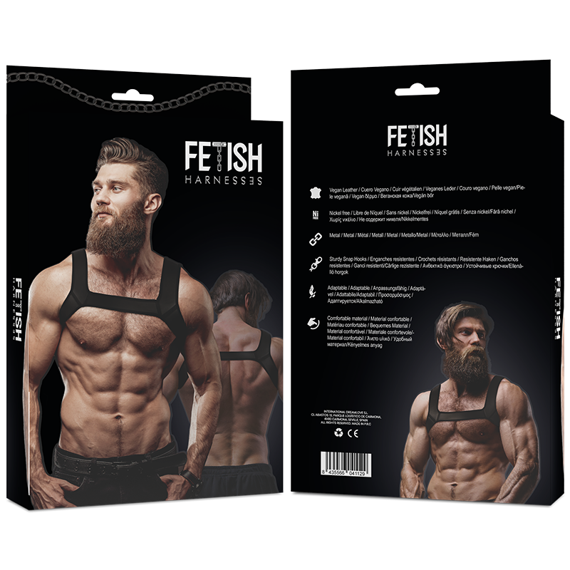 FETISH SUBMISSIVE ATTITUDE - NEOPRENE CHEST HARNESS FOR MEN SIZE L - NOCTURNA DESIRES