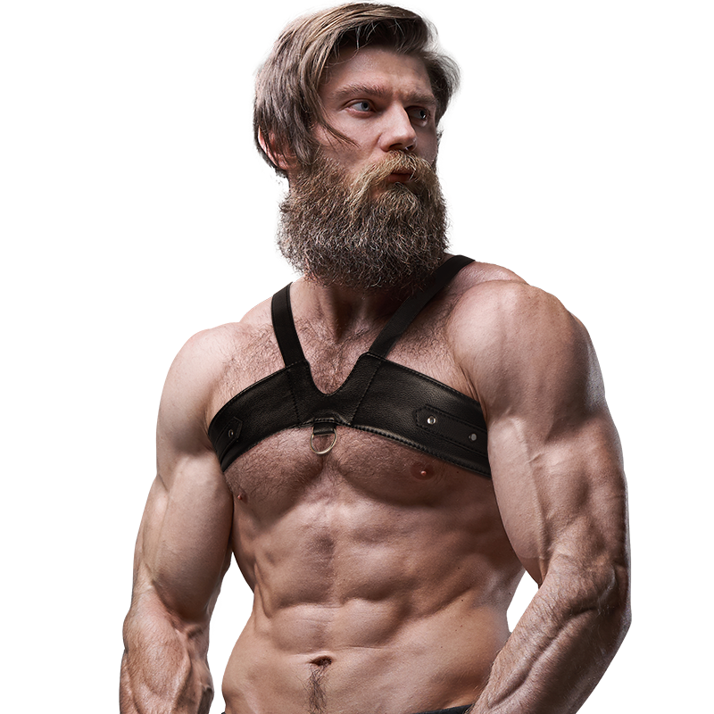 FETISH SUBMISSIVE ATTITUDE - MENS BRIGADE ECO-LEATHER CHEST HARNESS - NOCTURNA DESIRES