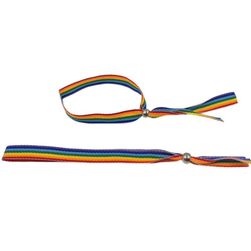 PRIDE - LGBT FLAG SILVER BALL BRACELET - NOCTURNA DESIRES