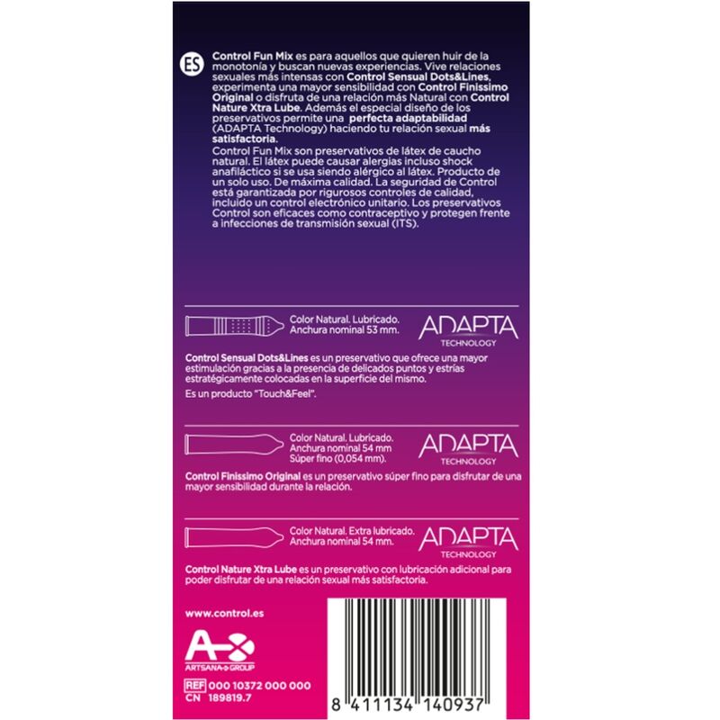 CONTROL - FEEL FUN MIX 6 UDS CONTROL CONDOMS NOCTURNA DESIRES