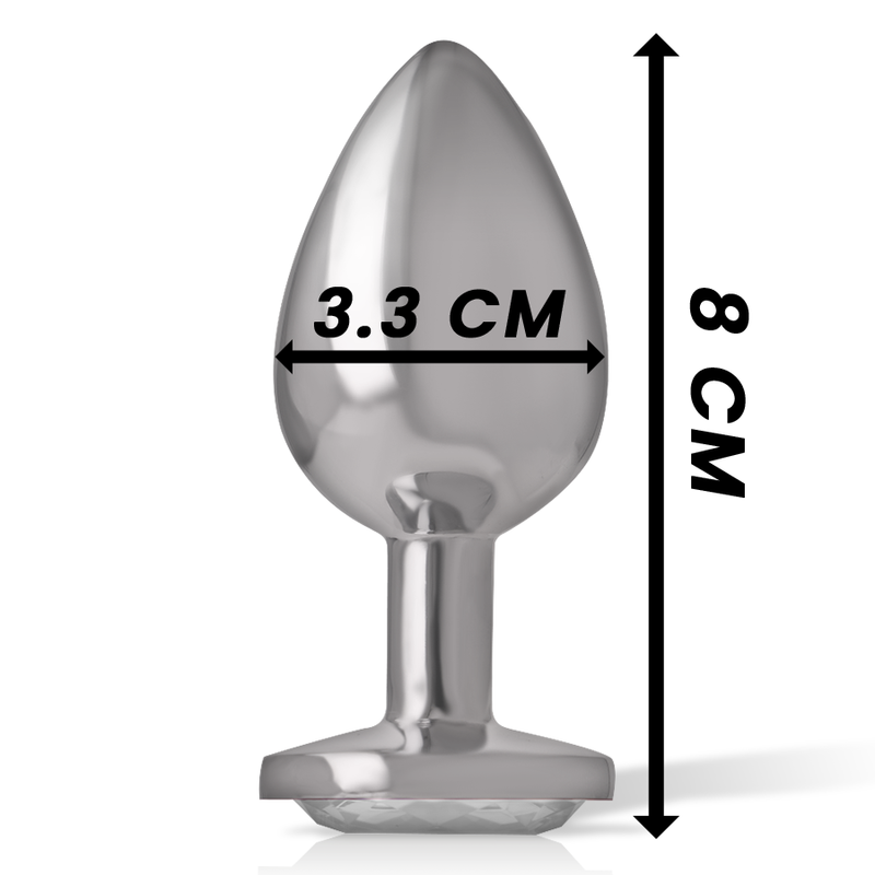 INTENSE - ALUMINUM METAL ANAL PLUG WHITE HEART SIZE M - NOCTURNA DESIRES